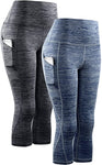 Neleus Women's Yoga Capris Tummy Control High Waist Workout Pants